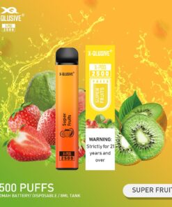 X-QLUSIVE SUPER FRUITS – 2500 PUFFS (Strawberry Kiwi Pomegranate)